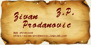 Živan Prodanović vizit kartica